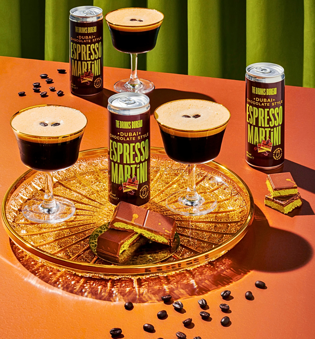 Drinks Bureau Cans Viral Luxury with Dubai Chocolate Style Espresso Martini